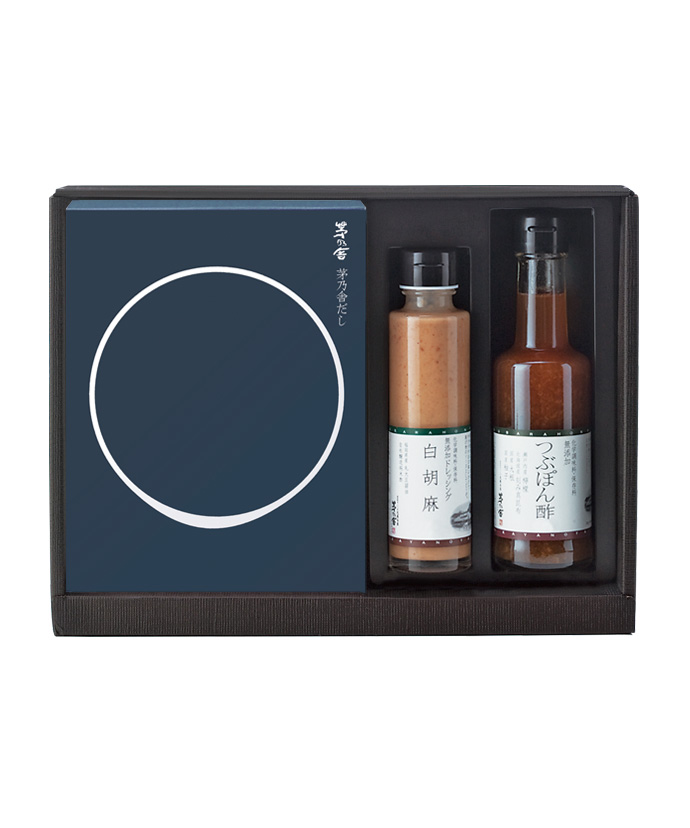 贈答箱入 茅乃舎だし・白胡麻ドレッシング・つぶぽん酢セット
