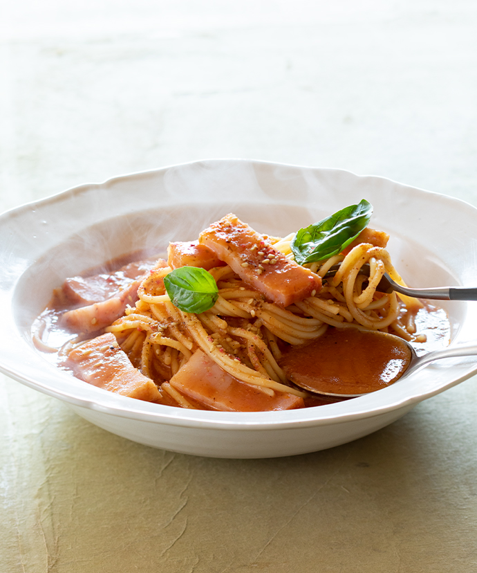 【新発売】茅乃舎 だし炊きパスタのだしとつゆ トマト味噌