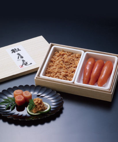 木箱入あごだしめんたいこ 鮭めんたいセット