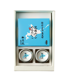 贈答用昆布だしめんたいこ・海鮮珍味2本（北海漬・三種昆布）ギフト