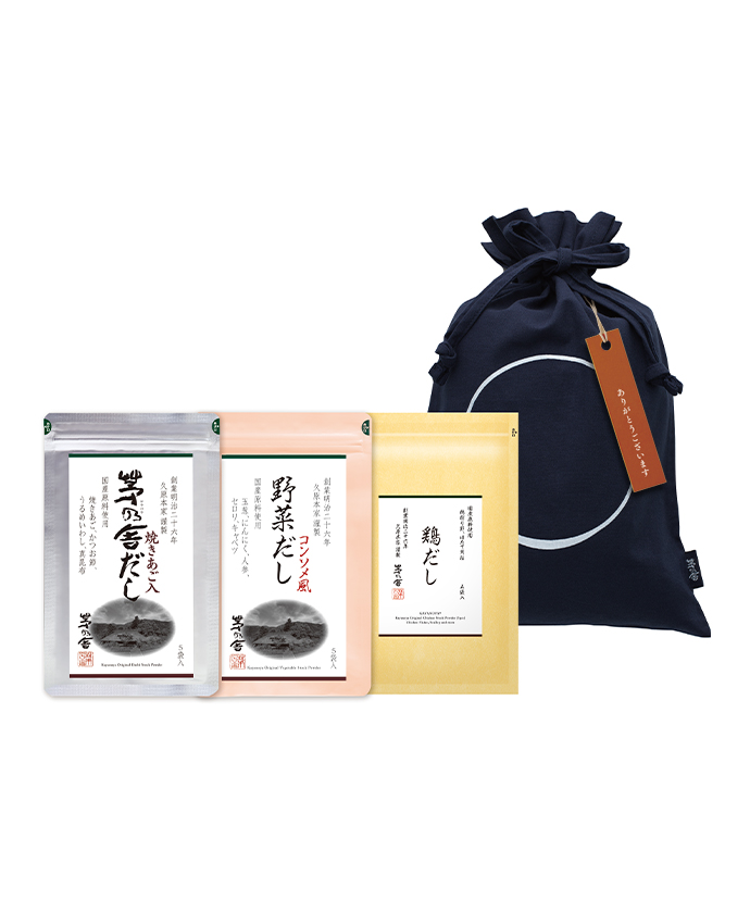 茅乃舎きんちゃく中(茅乃舎だし・野菜だし)セット｜茅乃舎(かやのや