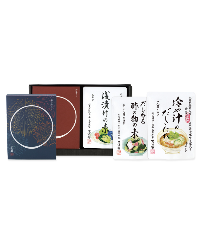 夏限定贈答箱入茅乃舎だし・野菜だし・浅漬け・酢の物・冷や汁セット