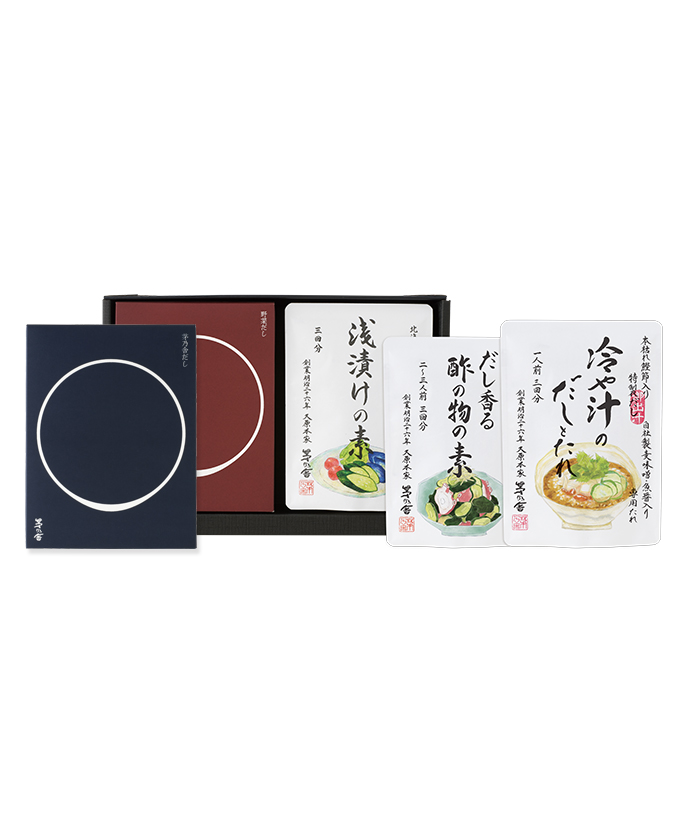 夏限定贈答箱入茅乃舎だし・野菜だし・浅漬け・酢の物・冷や汁セット