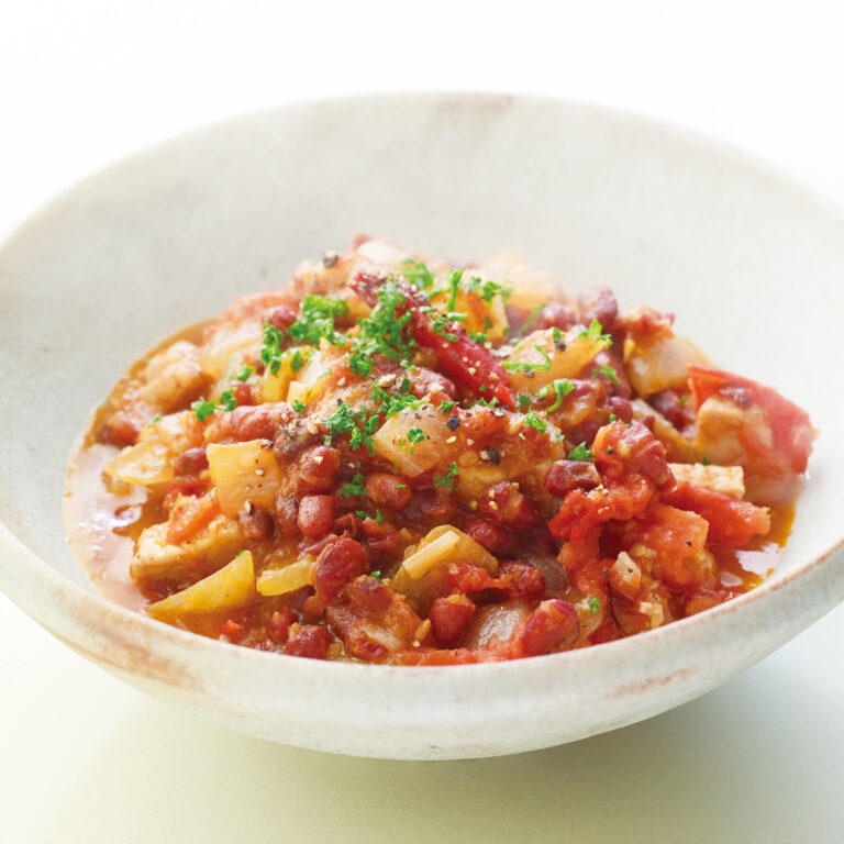 豚肉とあずきのチリコンカン風