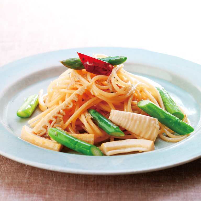 じゃこと春野菜のパスタ