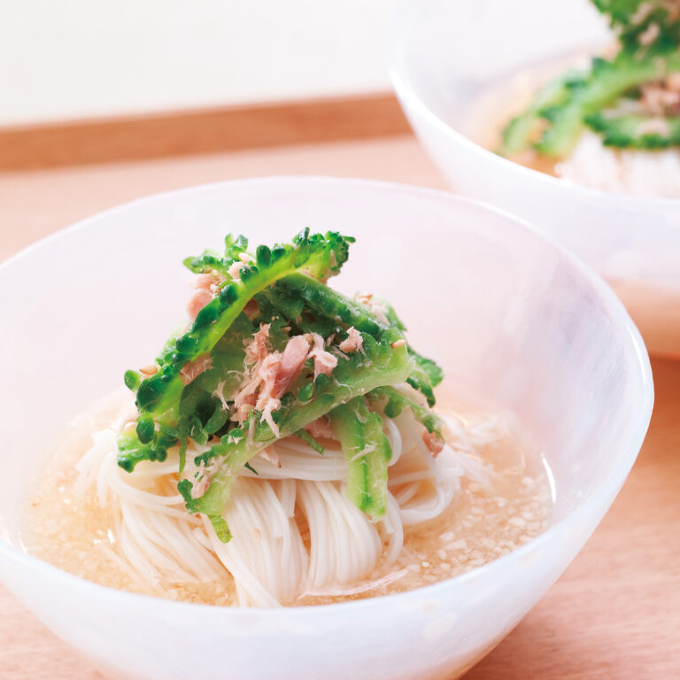 ゴーヤとツナの冷やしそうめん