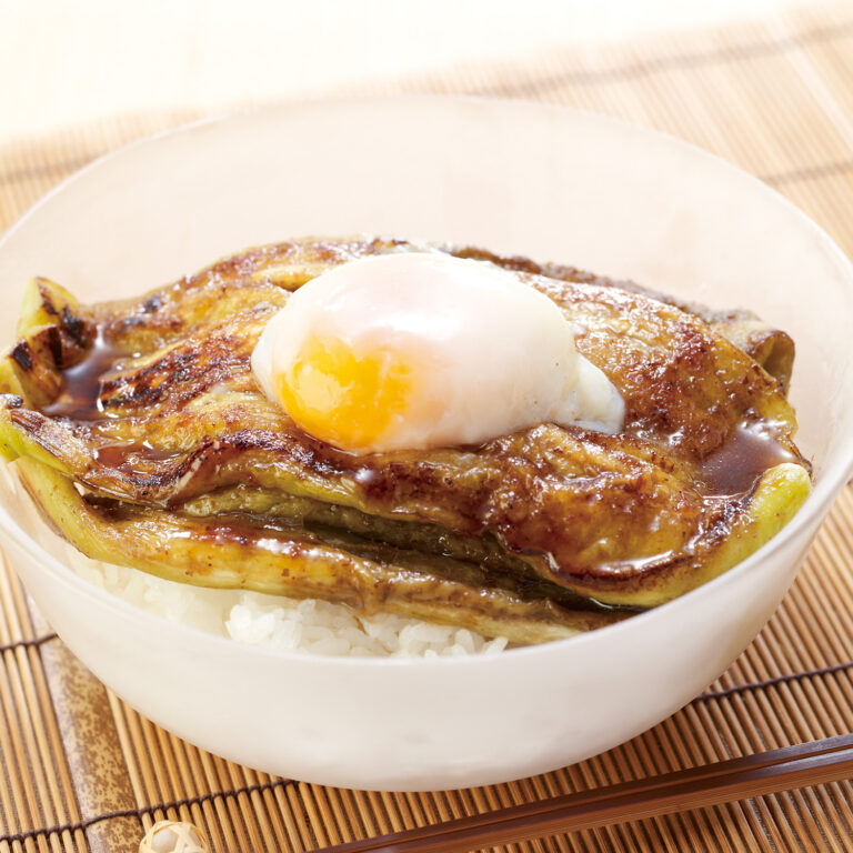 茄子のテリたま丼