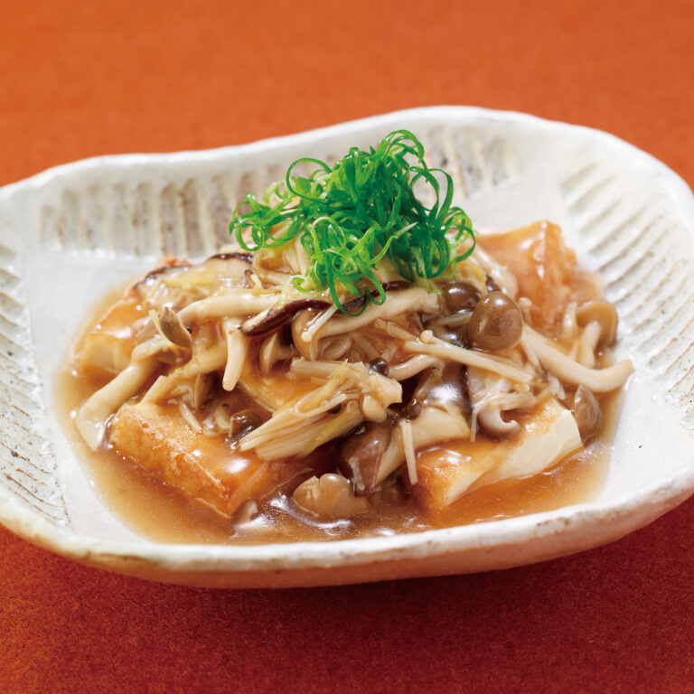 厚揚げのきのこ餡かけ