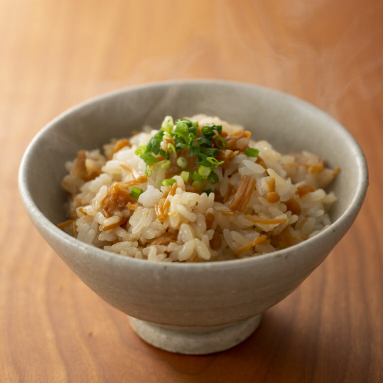 茅乃舎だしのだし炊きごはん<br>なめ茸と葱