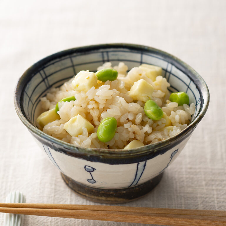 枝豆とチーズのだし炊きごはん