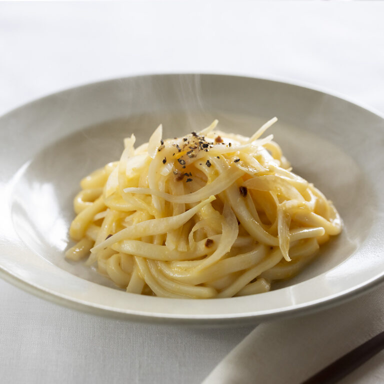 新玉のカルボナーラうどん
