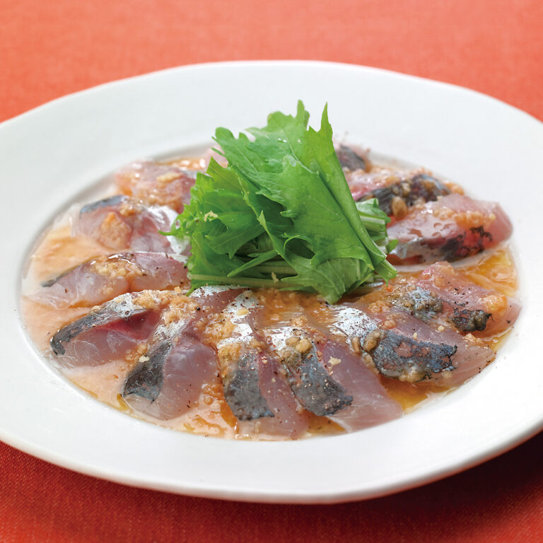 鯵のレモンカルパッチョ