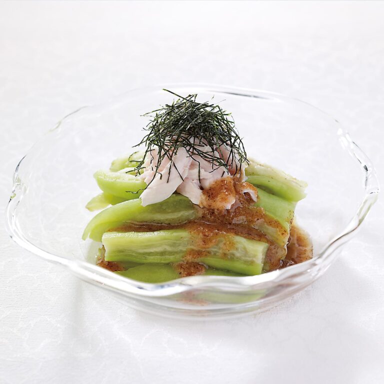蒸し茄子のわさび和え