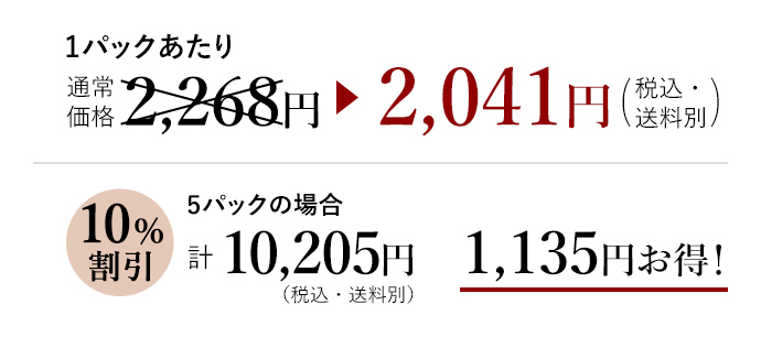 1パックあたり2,041円