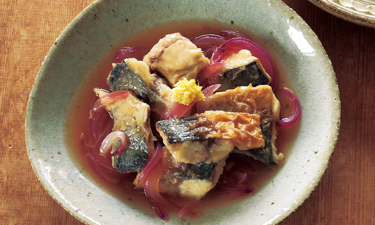 焼き鯖の甘酢煮