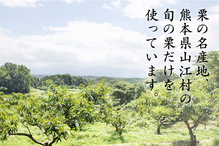 栗の名産地、熊本県山江村の旬だけを使っています。